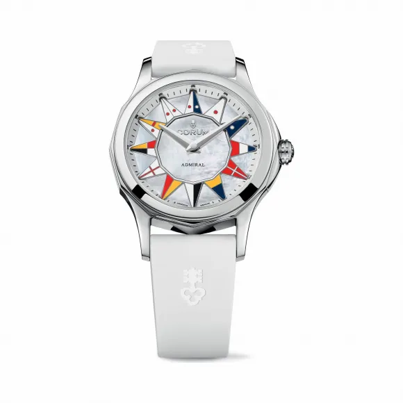 昆仑/Corum 海军上将Legend 38腕表 系列 不锈钢，5N 18Kt玫瑰金表圈和表冠，双面防眩水晶玻璃表镜，水晶玻璃表背 自动机械机芯 A400-03174–400.100.20-0379BL12