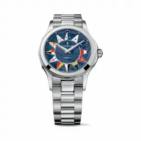 昆仑/Corum 海军上将Legend 32腕表 系列 不锈钢，5N 18Kt玫瑰金表圈和表冠，双面防眩水晶玻璃表镜，水晶玻璃表背，镶52颗VS净度/F至G色钻石，0.78克拉 自动机械机芯 A400-03176–400.100.20-V200AB12