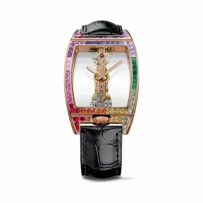 昆仑/Corum 金桥镂空陀飞轮腕表 系列 5N 18Kt玫瑰金，双面防眩水晶玻璃表镜，水晶玻璃表背，镶276颗VVS净度/D至H色/双翻钻，5.62克拉 手动机械机芯 B113-02957–113.310.85-OF010000R