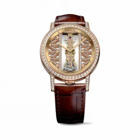 昆仑/Corum 39毫米金桥圆形腕表 系列 18Kt白金，双面防眩水晶玻璃表镜，水晶玻璃表背，镶76颗VVS净度/H色/双翻钻，1.51克拉 手动机械机芯 B113-03090–113.901.85-0F02GG85R