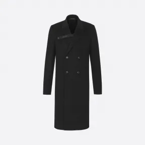 迪奥/Dior 黑色羊绒布料“Dior”徽标衣带双排扣大衣 013C302A3225-C900