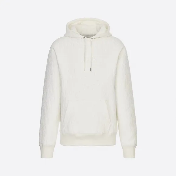 迪奥/Dior 白色棉质毛圈 Oblique 印花连帽衫 013J605C0607-C020