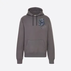 迪奥/Dior DIOR AND ALEX FOXTON 白色棉质起绒布玫瑰刺绣连帽衫 013J605D0531-C889