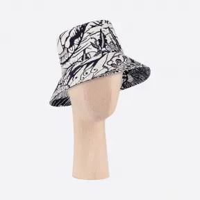 迪奥/Dior 靛蓝色棉质 Dior Wax Toile de Jouy Sauvage 和热带风情双面桶帽 01DJW924I131-C086