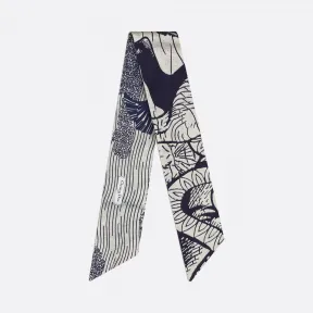 迪奥/Dior 靛蓝色棉质 Dior Wax Toile de Jouy Sauvage 和热带风情双面发带 01DJW945I131-C086