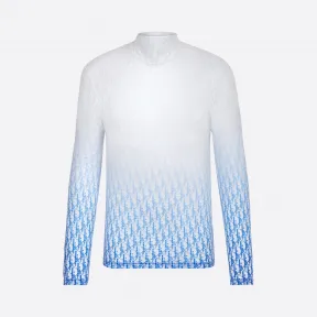 迪奥/Dior 平纹针织布高翻领长袖针织衫搭配 Dior Oblique 图案烧花效果饰片 023J656A0625-C085