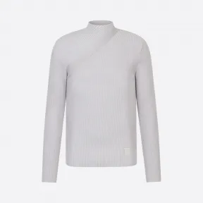 迪奥/Dior 米色羊毛和棉质混纺罗纹高翻领针织衫 023M659AT089-C180