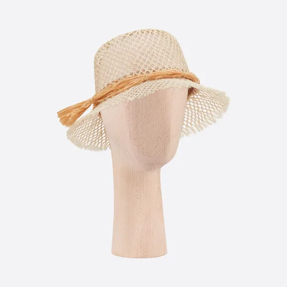 迪奥/Dior 米色藤格纹 Dior Jardin 麻草帽 02JDI967G176-C100