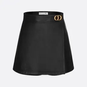 迪奥/Dior 裙裤 黑色羊皮革搭配CD搭扣 045P45AL015_X9000_T34