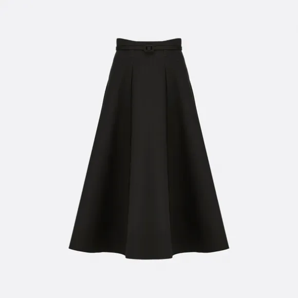 迪奥/Dior 半裙 黑色羊毛和桑蚕丝混纺面料 151J21A1166_X9000_T34