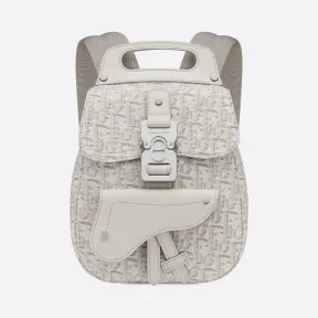 迪奥/Dior 迷你米色 Oblique 印花马鞍双肩背包 1ADBA086YZY-H25E