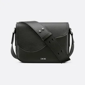 迪奥/Dior 迷你马鞍信使包 黑色粒面牛皮革 1ADME130YMJ_H00N_TU
