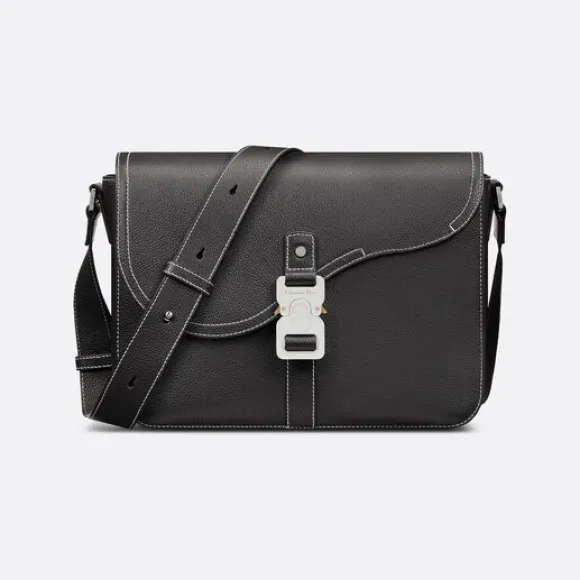 迪奥/Dior 马鞍信使包 黑色粒面牛皮革 1ADME162YKK_H00N_TU