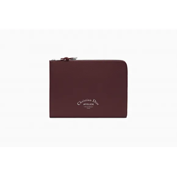 迪奥/Dior 酒红色粒面触感小牛皮文件夹 1ATCA162XXX H08E