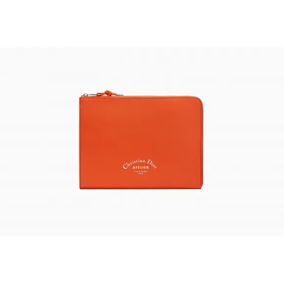 迪奥/Dior 橘色粒面触感小牛皮文件夹 1ATCA162XXX H22E