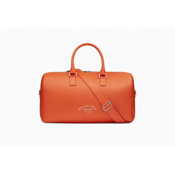 迪奥/Dior 橘色粒面触感小牛皮旅行袋 1ATDU071XXX H22E