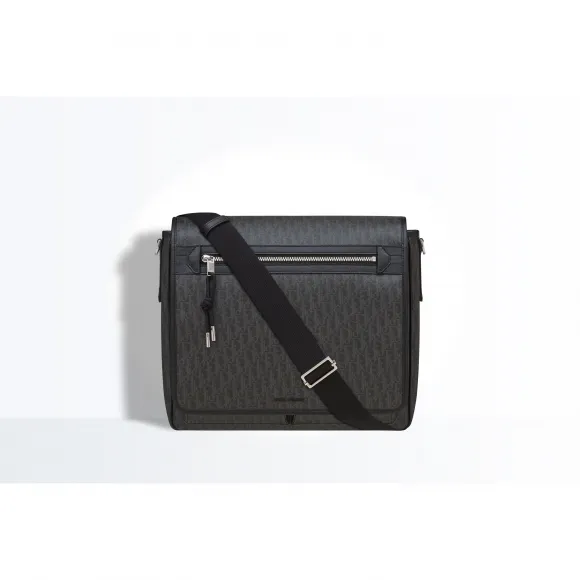 迪奥/Dior Dark light帆布和黑色小牛皮信使包 1DLME084XIS H02G