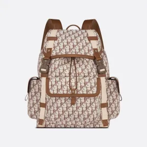 迪奥/Dior CACTUS JACK DIOR Dior Hit The Road 双肩背包 咖啡色提花面料 Dior and Cactus Jack Oblique 印花 1ESBA163JOD_H24E_TU