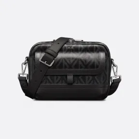 迪奥/Dior Dior Hit The Road 信使包 黑色帆布 CD Diamond 图案和光滑牛皮革 1ESPO063CDP_H43E_TU