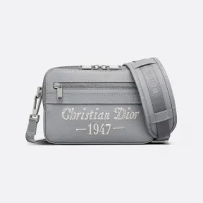 迪奥/Dior Safari 信使包 迪奥灰粒面牛皮革Christian Dior 1947标志 1ESPO206NFS_H62Q_TU