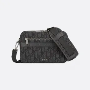 迪奥/Dior Safari 信使包 黑色 Oblique 印花 1ESPO206YKY_H10E_TU