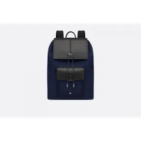 迪奥/Dior 黑色小牛皮和蓝色尼龙背包  1MOBA062XVO H00E