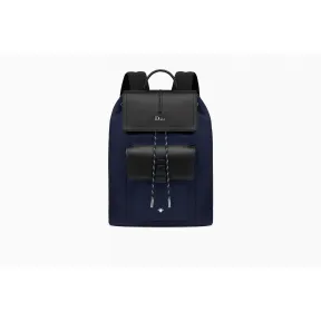 迪奥/Dior  Motion 海蓝色尼龙和黑色小牛皮袖珍背包。 1MOBA074XVO H00E