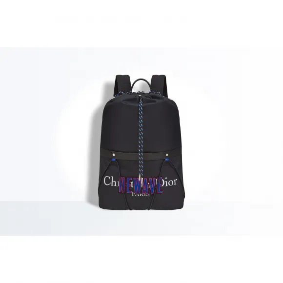 迪奥/Dior Christian dior newave黑色尼龙和黑色小牛皮背包 1NWBA055XSL H03E