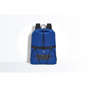 迪奥/Dior Christian dior newave蓝色尼龙和黑色小牛皮背包 1NWBA055XSY H00E