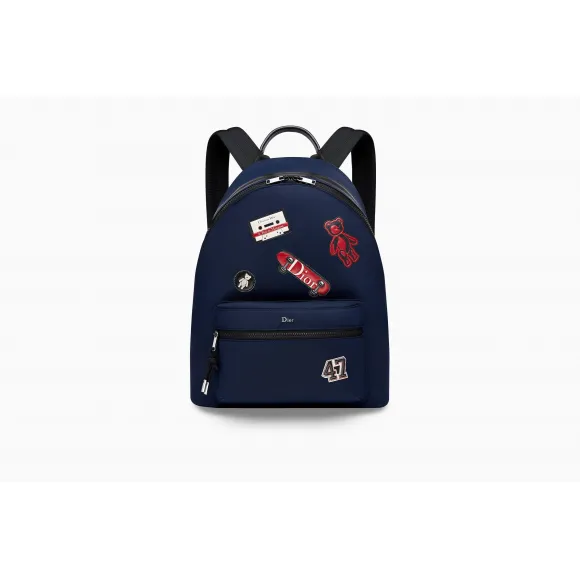 迪奥/Dior  Rider 海蓝色尼龙和拼块背包 1PEBA064YHJ H00E