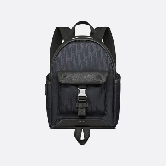 迪奥/Dior Dior Explorer 儿童双肩背包 黑色科技面料 Oblique Mirage 印花和粒面牛皮革 1VOBA031YIH_H03E_TU