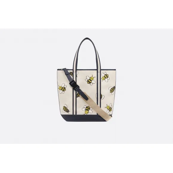 迪奥/Dior DIOR x KAWS米色纯棉购物包  1VOSH107YHS H05E