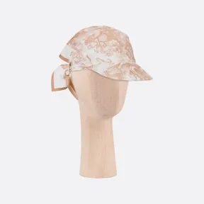 迪奥/Dior 遮阳帽 象牙色和玫瑰粉色桑蚕丝斜纹面料 Sauvage 茹伊印花 21JOU150I602_C420_TU