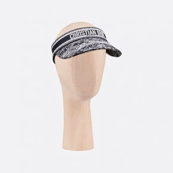 迪奥/Dior 遮阳帽 白色和海军蓝色条纹棉质混纺面料茹伊印花 22TJS978X135_C585_TU