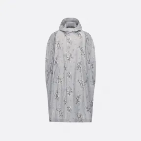 迪奥/Dior 连帽斗篷 浅灰色塔夫绸科技面料混色花朵印花 243C301A5645_C880_TS