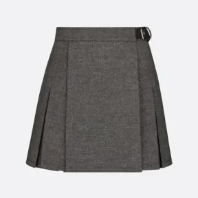 迪奥/Dior 裹身式迷你裙 灰色棉质混纺斜纹面料 247J23A3439_X8876_T34