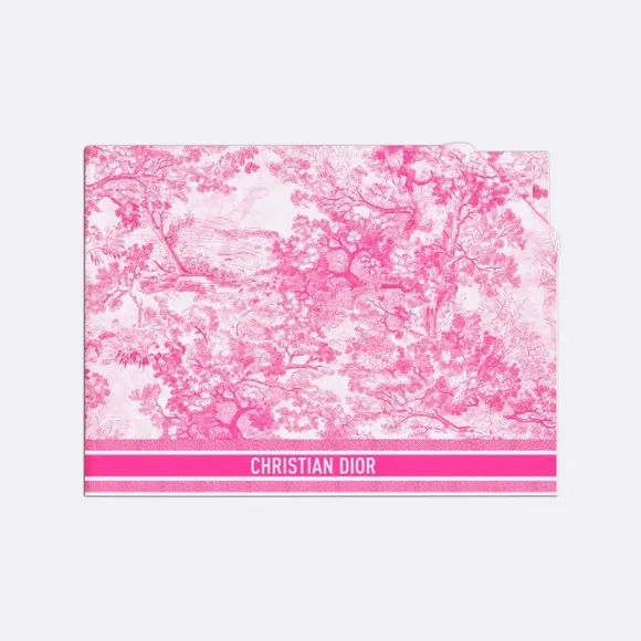 迪奥/Dior Dior 印花纱笼 象牙色和荧光粉色棉质面料 Sauvage 茹伊印花 24JOU331I906_C432_TU