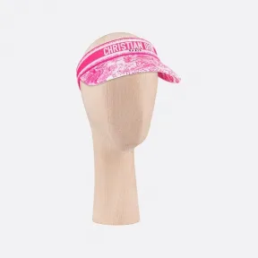 迪奥/Dior Dior 印花遮阳帽 象牙色和荧光粉色棉质混纺面料 Sauvage 茹伊印花 24TJV978X132_C436_TU