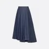 迪奥/Dior 不对称半裙 蓝色棉质牛仔布 252J19A3573_X5670_T34