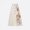 迪奥/Dior 系扣半裙 米白色棉质和桑蚕丝混纺府绸多色 Dior Jardin d'Hiver 图案 257J98A3125_X0810_T34