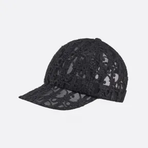 迪奥/Dior 棒球帽 黑色薄纱科技面料 Oblique 印花 283C905A0075_C989_TS