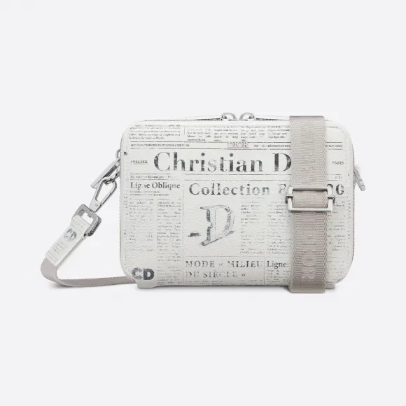 迪奥/Dior 粒面牛皮革 DIOR AND DANIEL ARSHAM 钱包搭配肩带和报纸印花 2ARBC119YWL-H51E