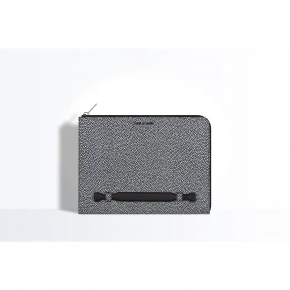 迪奥/Dior 白色和黑色双色粒面触感小牛皮文件夹 2DSCA067XSN H03E