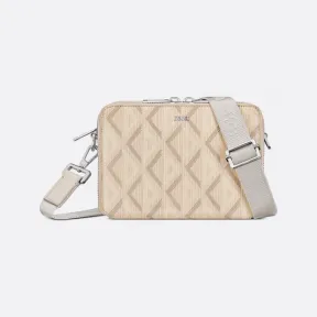 迪奥/Dior 信使包 自然色帆布 CD Diamond 图案 2ESBC119DCO_H110_TU