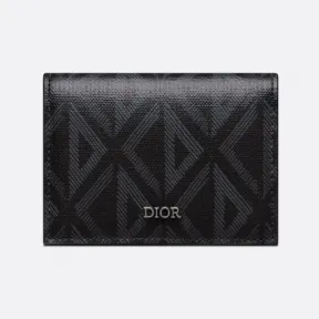 迪奥/Dior 名片夹 黑色帆布 CD Diamond 图案 2ESCH136DCO_H43E_TU