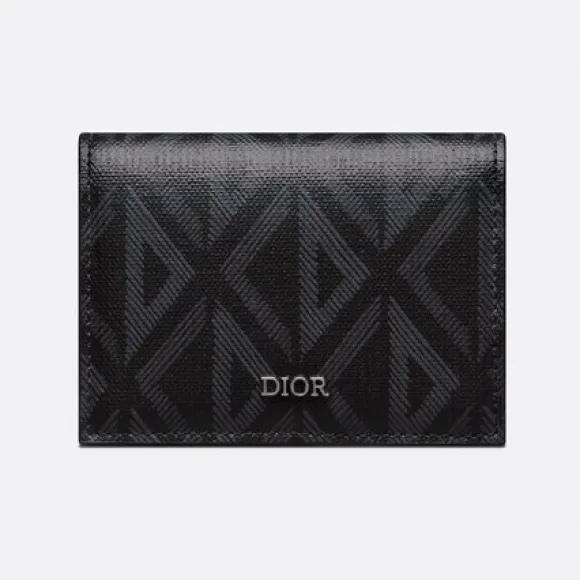 迪奥/Dior 名片夹 黑色帆布 CD Diamond 图案 2ESCH136DCO_H43E_TU