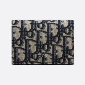 迪奥/Dior 名片夹 米色和黑色 Oblique 印花 2ESCH136YSE_H05E_TU
