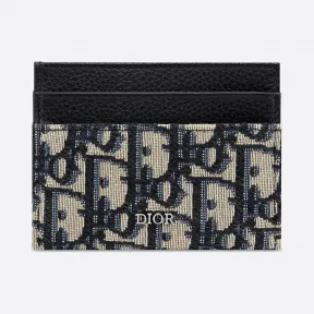 迪奥/Dior 米色与黑色 Dior Oblique 图案提花卡夹 2OBCH001YSE-H05E