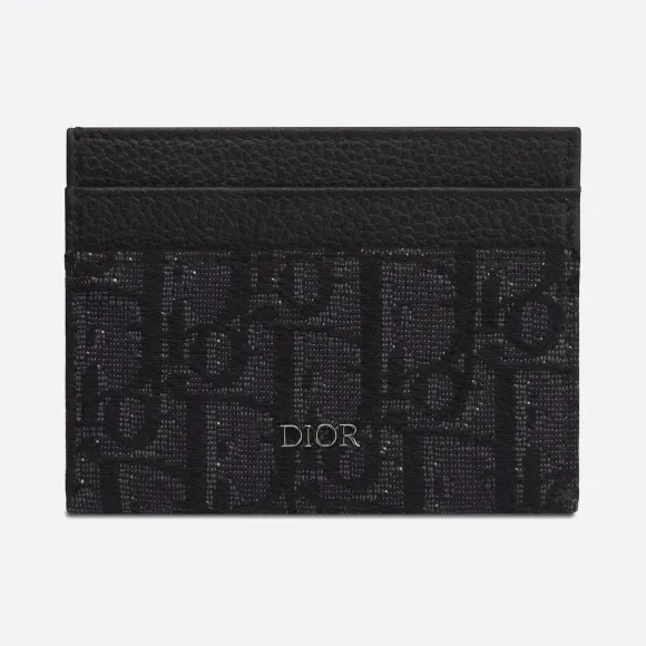 迪奥/Dior 黑色 Dior Oblique 图案提花卡夹 2OBCH096YSE-H03E