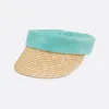 迪奥/Dior 遮阳帽 草编和蓝绿色天鹅绒平纹针织提花面料CD图案 2WBB1DHATE_Y413_T2